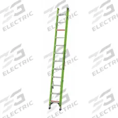 LITTLE GIANT Extension Ladder: 24 ft Ladder Size, Fiberglass, 375 lb Load Capacity, 45 lb Wt (MPN 17924-186). Key specifications — Color: Green; Brand: LITTLE GIANT; Included Features: V-Rung; Removable Fly: Fixed.