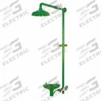 HUGHES SAFETY Shower with Eyewash: Wall Mnt, Stainless Steel Bowl, Stainless Steel Pipe (MPN L33GS34G). Key specifications — Brand: HUGHES SAFETY; Eyewash Bowl: Stainless Steel.