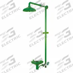 HUGHES SAFETY Shower with Eyewash: Wall Mnt, Stainless Steel Bowl, Stainless Steel Pipe (MPN L33GS34G). Key specifications — Brand: HUGHES SAFETY; Eyewash Bowl: Stainless Steel.