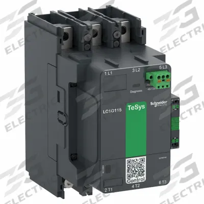 SCHNEIDER Magnetic Contactor: Non-Reversing, 3 Poles, 3NO Contacts, 185 A - Non-Reversing IEC Contactors