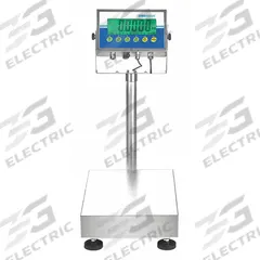 ADAM EQUIPMENT Food Scale: 15 3/4 in Weighing Surface Dp, 11 3/4 in Weighing Surface Wd, LCD (MPN GGB65aH). Key specifications — Connection Ports: RS-232; Readability: 1 g/0.002 lb; Brand: ADAM EQUIPMENT.