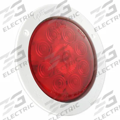 GROTE Stop/Turn/Tail Light: LED, Stop Light, Red, Round, 5 9/16 in Overall Dia - Stop Lights