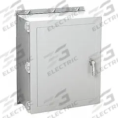 HOFFMAN Enclosure: Fiberglass, 36 in x 36 in x 12 in, NEMA 12/13/3/3R/4/4X, Solid Cover, Hinged (MPN A36H3612GQRLP). Key specifications — Brand: HOFFMAN; Closure Method: Quick Release Latch; Enclosure Material: Fiberglass; Knockouts: Not Included.