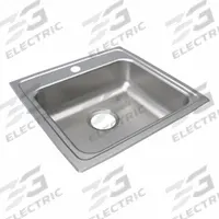 JUST MANUFACTURING Bowl Drop-In Sink: 19 1/2 in Overall Lg, 19 in Overall Wd, 7 1/2 in Bowl Dp (MPN SLNADA2019A604-J). Key specifications — Brand: JUST MANUFACTURING; Color Family: Silver/Gray.