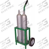 SAFTCART Medical Cylinder Cart: 250 lb, 2 Cylinder Capacity, 4 1/2 in Max. Tank Dia., Single-Handle (MPN MDE-2). Key specifications — Brand: SAFTCART; Caster/Wheel Configuration: (2) Axle-Mounted.
