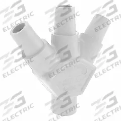 3-Fer: Male-Female-Female-Female, White, 600V AC, 400 A, Series 16 (MPN 16A23-UW). Key specifications — Brand: LEVITON; Gender Configuration: Male-Female-Female-Female.