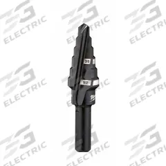 MILWAUKEE Step Drill Bit: 3/8" to 1/2", Black Oxide HSS, 3-Flats Shank (MPN 48-89-9206). Key specifications — attr1234936: Not Impact Rated.