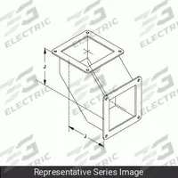 HAMMOND MANUFACTURING Wireway 90 Degree Elbow: 6 in Wd, 6 in Ht, Stainless Steel, Smooth Brushed (MPN 1487D9PSS). Key specifications — Brand: HAMMOND MANUFACTURING; Finish: Smooth Brushed; Material: Stainless Steel.