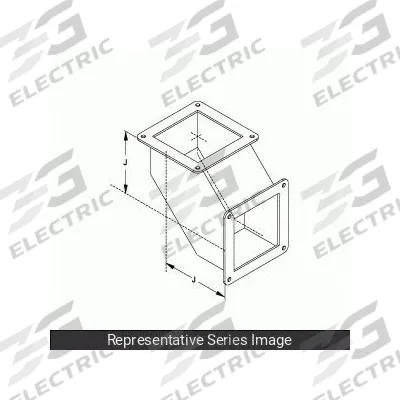 HAMMOND MANUFACTURING Wireway 90 Degree Elbow: 6 in Wd, 6 in Ht, Stainless Steel - 90 Degree Elbows for Corrosion-Resistant Washdown Wireways