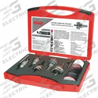 ROTHENBERGER Hole Saw Kit: 7 Pieces, 10 mm Max. Cutting Dp, Carbide Tipped, 2.5 Teeth per Inch (MPN 105300). Key specifications — attr1098178: 2.5; attr1098172: ROTHENBERGER.