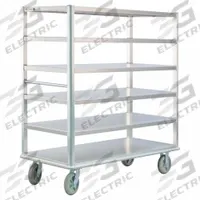 NEW AGE INDUSTRIAL Queen Marys for Bussing: 3,000 lb Max Load Capacity, 6 Shelves, 29 in Overall Wd (MPN 1455). Key specifications — NSF Certified: Yes; Material: Aluminum; Brand: NEW AGE INDUSTRIAL; Includes Handle: Yes; Shelf Edge Style: All Edges Down.