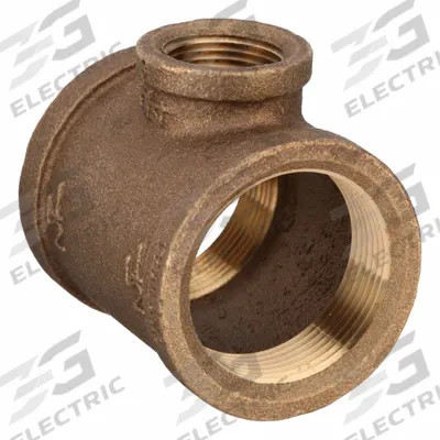 APPROVED VENDOR Metal Pipe Tee: Tee, 1 1/2 in x 3/4 in x 1 1/2 in, Class 125, C89833 Brass - Threaded Low-Pressure Pipe Fittings for Potable Water