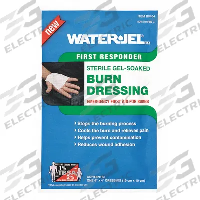 WATERJEL Burn Dressing: 4 in Dressing Lg, 4 in Dressing Wd, Non-Woven Polyester - Burn Dressings