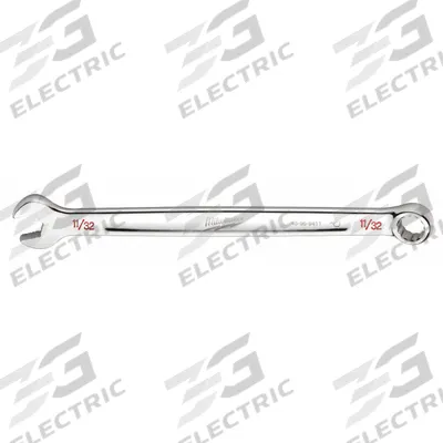 MILWAUKEE Combination Wrench: Chrome Vanadium Steel, Chrome, 11/32 in Head Size - SAE 12-Point Combination Wrenches