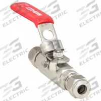HAM-LET Manual Two-Way Ball Valve: 1/4 in, Stainless Steel, Straight, Compression x Compression (MPN H-700-SS-L-8MM-T-LD). Key specifications — Brand: HAM-LET; Handle: Locking Lever.