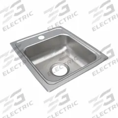 JUST MANUFACTURING Bowl Drop-In Sink: 17 1/2 in Overall Lg, 15 in Overall Wd, 5 in Bowl Dp, 1 Bowls (MPN SLADA1815A501-J). Key specifications — Brand: JUST MANUFACTURING; Color Family: Silver/Gray.