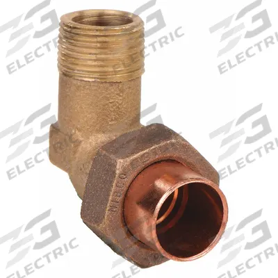 NIBCO Sweat Fitting Elbow: 3/4 in CTS x 3/4 in Pipe, Cup x MNPT, Bronze (MPN 70746-3/4) - Cast Copper & Bronze Tube Fittings