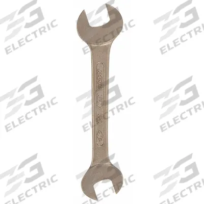 AMPCO Open End Wrench: Aluminum Bronze, Natural, 41 mm_46 mm Head Size, 14 3/8 in Overall Lg - Metric, Double End, Open End Nonsparking Wrenches