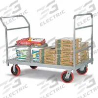 RAYMOND PRODUCTS Platform Truck: 2,400 lb, 54 in L x 30 in W x 8 1/2 in H Deck, Perforated, Phenolic (MPN 3964). Key specifications — Side Panel Type: No Side Panels; Brand: RAYMOND PRODUCTS; Color: Gray; Caster/Wheel Configuration: (4) Swivel.
