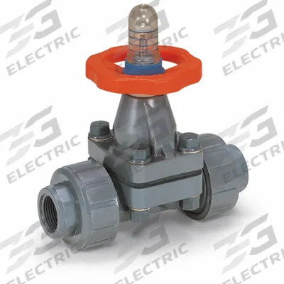 HAYWARD Diaphragm Valve: 1/2 in, PVC, 2-Way, NPT x Socket, 150 psi Max Pressure (CWP) - PVC Diaphragm Valves for Chemicals with Position Indicators