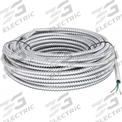 SOUTHWIRE Metal Clad Armored Cable: 12 AWG, 2 Conductors, Copper, 100 ft, Aluminum - Standard Metal-Clad Cables