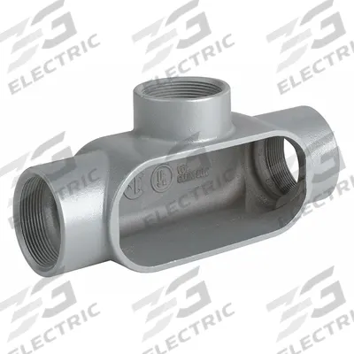HUBBELL KILLARK Conduit Outlet Body: Aluminum, 1/2 in Trade Size, T Body, 6.2 cu in Body Capacity - T - Tee Type