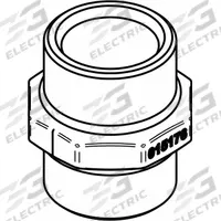 PIUSI Fitting: Coupling, Plastic, 1 in BSP, 90° Outlet Angle, EPDM, 104°F Max. Fluid Temp. (MPN F15485000). Key specifications — Product Type: Coupling; Body Material: Plastic; Compatible Manufacturer Model Number: F00201A3H; Brand: PIUSI.