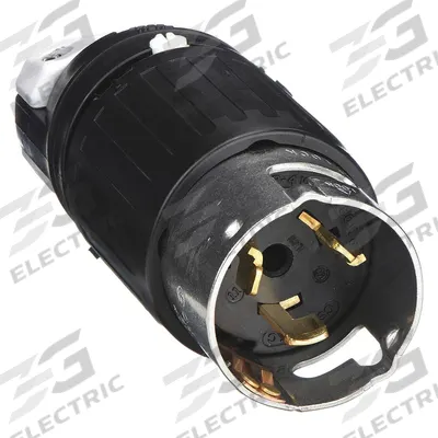 HUBBELL Locking Plug: Non-NEMA, Black/White, 480V AC, 50 A, 3 Pole - General Purpose Plugs