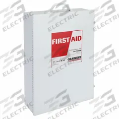 FIRST AID ONLY First Aid Kit and Housing: 570 Components, ANSI/ISEA Z308.1-2021, Type I/II, Class B (MPN 59395-021). Key specifications — ANSI Standard Met: ANSI/ISEA Z308.1-2021; Adhesive Bandages Included: (230) Bandages; Oral and Inhalant Medicinals Included: (50) Non-Aspirin Pain Relievers; Topical Medicinals Included: (25) Antibiotic Ointment Packets; Wound Dressings Included: Windlass Tourniquet; Unitized: Unitized.