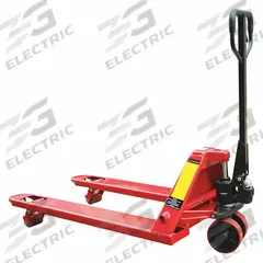 DAYTON Pallet Jack: 5,500 lb, 48 in L x 27 in W Fork Dim, 27 in, 14 in, Std Fork, Steel, Fixed Forks (MPN 490Z06). Key specifications — Brand: DAYTON; Width Between Forks: 14 in.