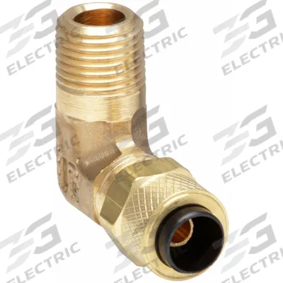 PARKER Compression Fitting Elbow: 1/4 in OD x 1/8 in Pipe Fitting Size, Compression x MNPT - Creep-Resistant Self-Aligning Brass Compression Fittings
