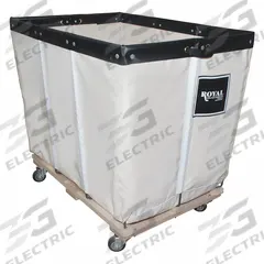 ROYAL BASKET TRUCKS Basket Truck: 26.7 cu ft, 600 lb, 48 in L x 32 in W x 30 in H, White, Wood (MPN G20-CCW-PMA-3UNN). Key specifications — Brand: ROYAL BASKET TRUCKS; Liner Color: White; Caster/Wheel Configuration: (4) Swivel; Assembled/Unassembled: Assembled.
