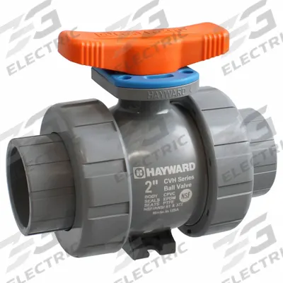 HAYWARD Manual Two-Way Ball Valve: 3 in Pipe Size, True Union - FNPT - PVC V-Port Ball Valves