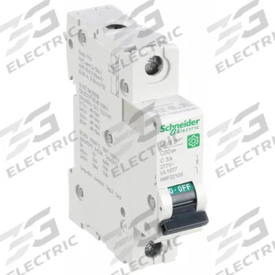 SCHNEIDER Supplementary Protector: 3 A Amps, 60V DC, 14kA at 120/240V AC, Screw Clamp - C-Curve, 1-Pole UL1077 DIN Rail-Mount Supplementary Protectors