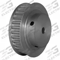 DAYTON Timing Pulley: Modified Curvilinear, Fixed, For GT Timing Belt Section, For 9 mm Belt Wd (MPN 34-5P09-6FA3). Key specifications — Brand: DAYTON; Finish: Clear Anodized; For Belt Series: Powerhouse®.