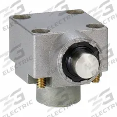 TELEMECANIQUE SENSORS Limit Switch Head: Plunger, Side (MPN ZCKE63). Key specifications — Compatible with Series: XCKJ; Actuator Location: Side; Brand: TELEMECANIQUE SENSORS; Action: Momentary.
