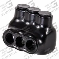 POLARIS Multitap Connector: 3 Port, Single-Sided Entry, 14 AWG – 4 AWG Wire Size, Black (MPN IPL4-3B). Key specifications — Body Material: Aluminum; Brand: POLARIS.