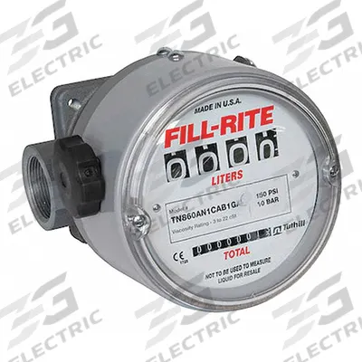 FILL-RITE Mechanical Flowmeter: 4-Digit Mechanical Fuel Transfer Meter, E100/E85/Solvents - Nutating Disc Totalizers for Fuels