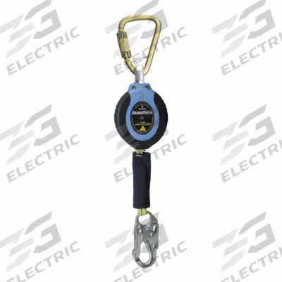 DURATECH Self-Retracting Lifeline: Steel Snap Hook Anchor, Harness Steel Carabiner - Arc-Flash Rated Personal SRLs