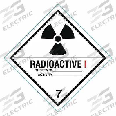 APPROVED VENDOR Container Label: Radioactive I, 4 in x 4 in, 4 in Label Ht, Vinyl, Label - Class 7: Radioactive