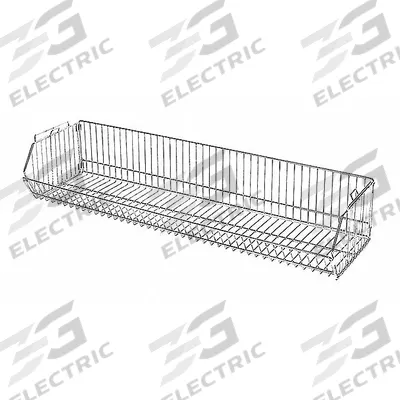 APPROVED VENDOR Stacking Basket: 36 in x 14 in x 9 in, 150 lb Load Capacity, Steel, Chrome - Baskets for Wire Shelving