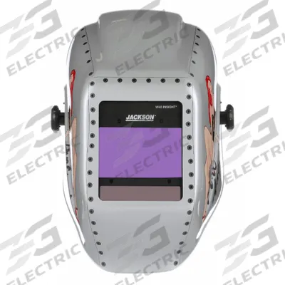 JACKSON SAFETY Welding Helmet: Auto-Darkening, Silver, Arc Angel, W9 - W13 - Auto-Darkening Welding Helmets - Graphic
