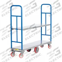 LITTLE GIANT Platform Truck: 2,000 lb, 48 in L x 16 in W x 10 in H Deck, Solid, 12 ga Deck, Smooth (MPN HE-1648-RS). Key specifications — Side Panel Type: No Side Panels; Brand: LITTLE GIANT; Color: Blue; Caster/Wheel Configuration: (4) Swivel.