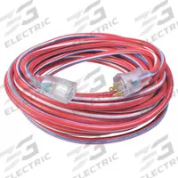 SOUTHWIRE Extension Cord: Outdoor Use, 25 ft Lg, Outlet, 5-15P, 12/3, SJTW, Blue/Red/White, 125V AC (MPN 2547SWUSA1). Key specifications — Brand: SOUTHWIRE; Temperature Rating: -40° to 140°F; NEMA Plug Configuration: 5-15P.