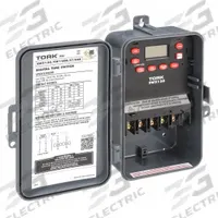TORK Electronic Timer: 7 day, Astronomic, 120-277V AC, SPDT, Digital (MPN EWZ120). Key specifications — Body Material: Plastic; Indoor/Outdoor Usage: Outdoor; Astronomic Functionality: Astronomic; Mounting Style: Surface; Brand: TORK.