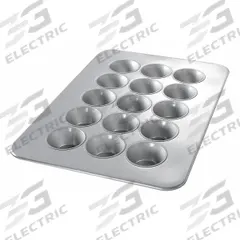 CHICAGO METALLIC Pecan Roll Pan: Aluminized Steel, 15 Slots, 17 7/8 in Overall Wd, 26 ga Gauge (MPN 47005). Key specifications — Pan Style: Muffin Pan; Brand: CHICAGO METALLIC; Color: Silver; Material: Aluminized Steel; NSF Certified: No; Number of Slots: 15.