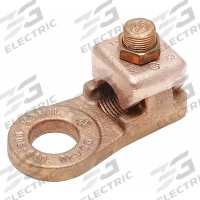 BURNDY Wire Connector: 8 AWG – 4 AWG Wire Sizes, 3/8 in Stud Size - Straight Mechanical Lugs