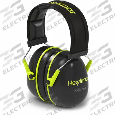 HEXARMOR Earmuffs: Over-the-Head Earmuff, Passive, 26 dB NRR, Foam, Black - Over-the-Head Earmuffs