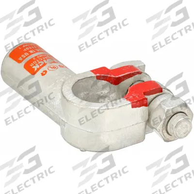FUSION Battery Terminal: Left Elbow, Crimp, 2/0 ga, Orange Color, Positive - Left Elbow Alignment