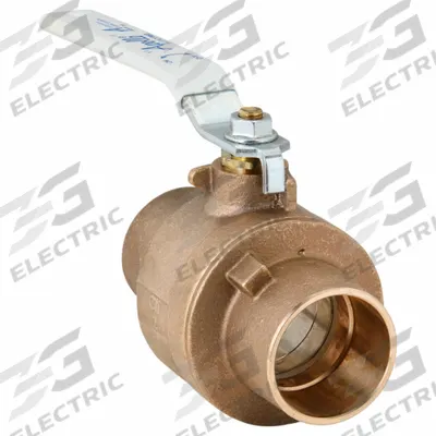 APOLLO Manual Two-Way Ball Valve: 2 in Size, Brass/Bronze, Straight, Sweat x Sweat - Bronze Ball Valves